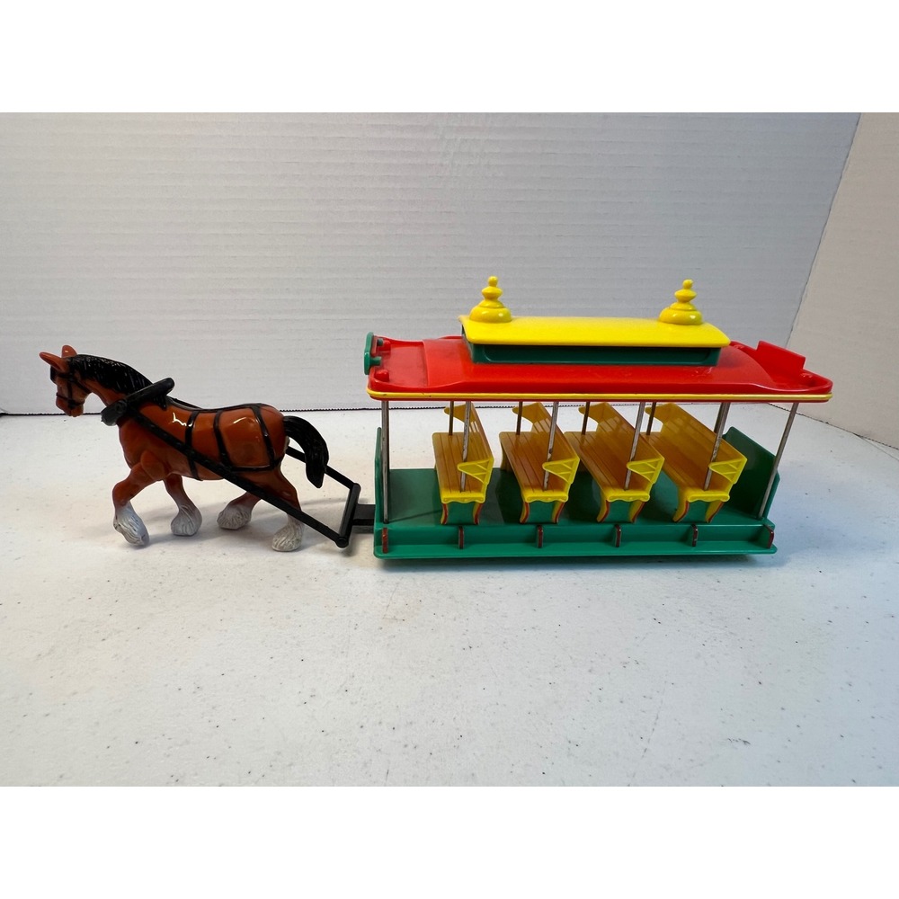Vintage 1988 Disney Magic Sears Town Square Trolley Horse Main Street Toy Set